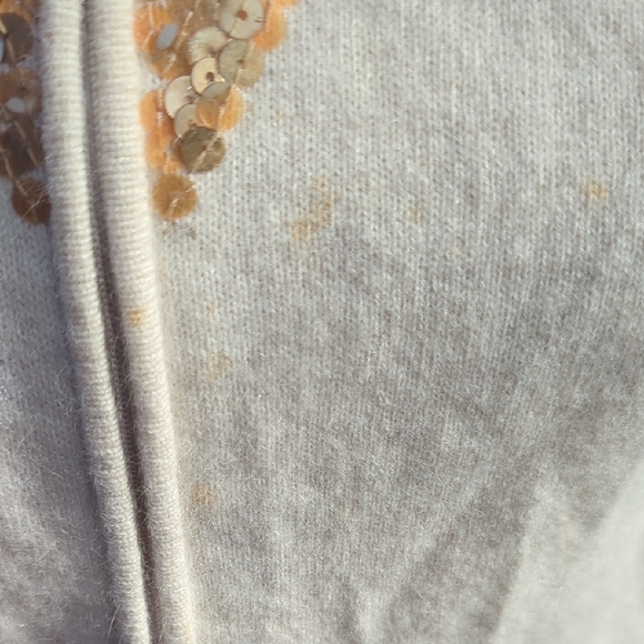 Pop Cream and Tan Cardigan with Faux Fur - Picture 7 of 9